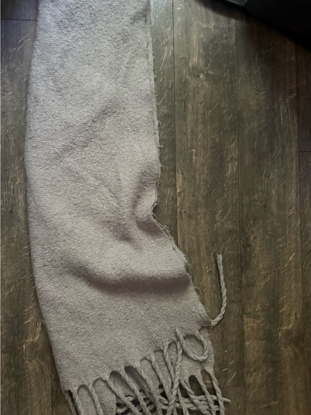 Cozy Gray Fringe Women’s Sweater Scarf